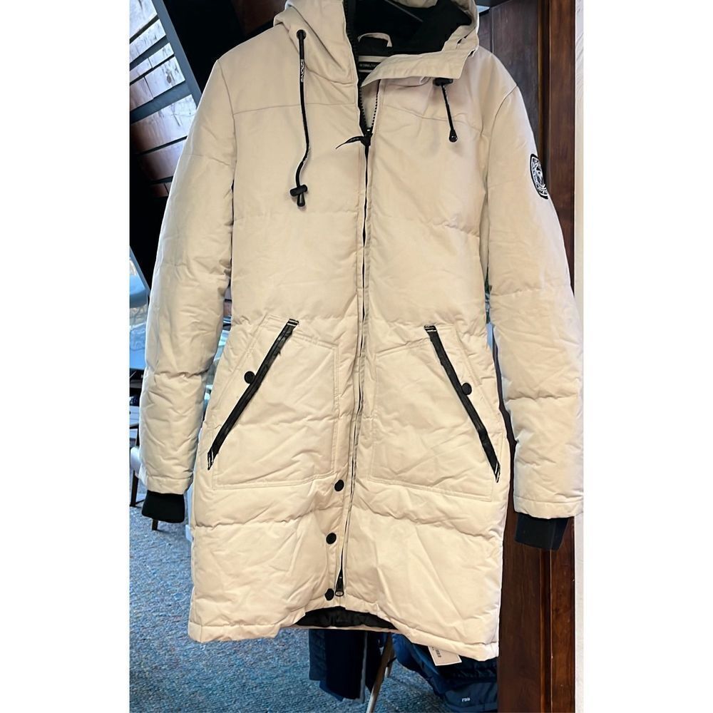 Noize Outerwear Gail Hooded Off White Parka Sz. M